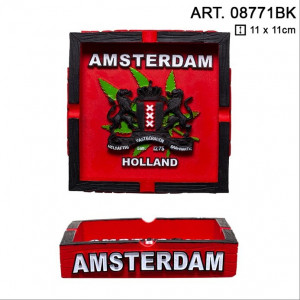 Popielniczka Amsterdam 11 cm x 11cm (08771BK)