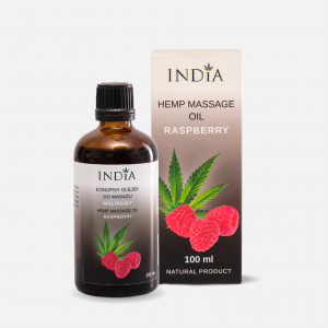 INDIA Konopny olejek do masażu - malinowy 100 ml