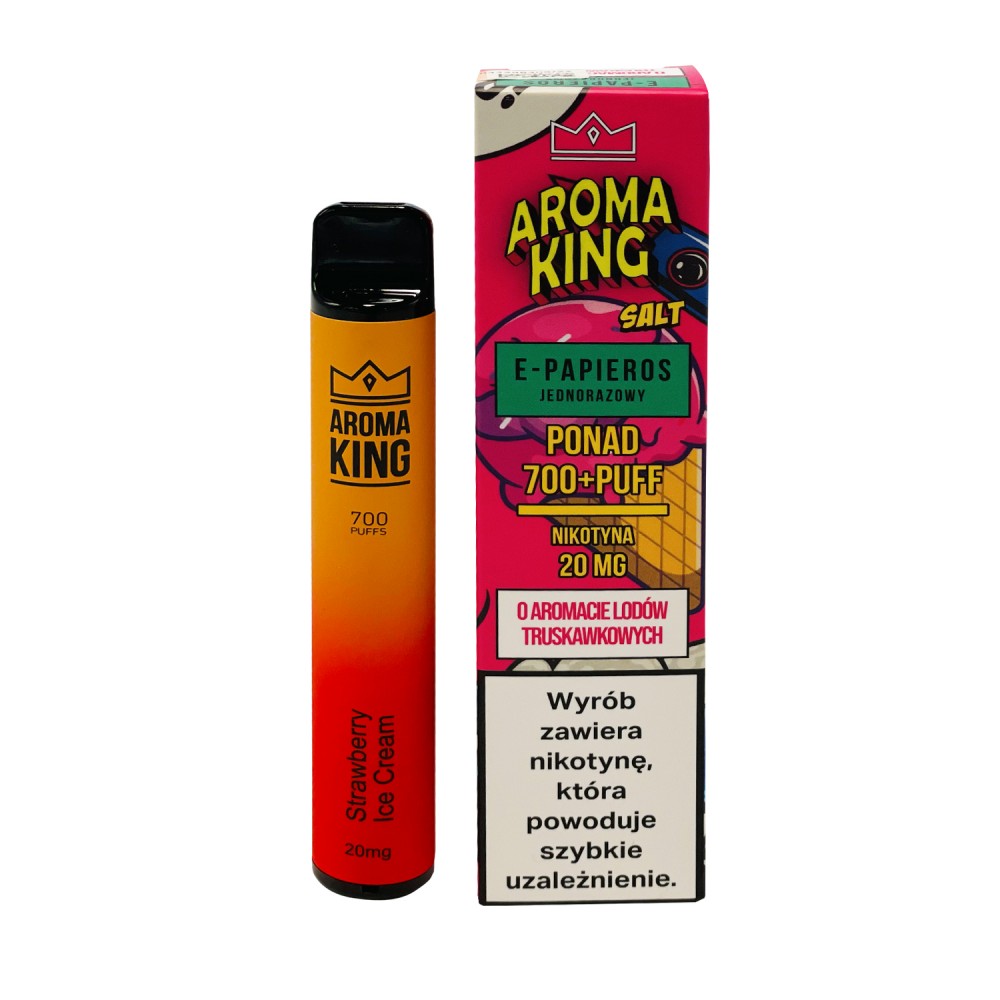 Aroma King - LODY TRUSKAWKOWE - 700+ Buchów - e-Papieros jednorazowy