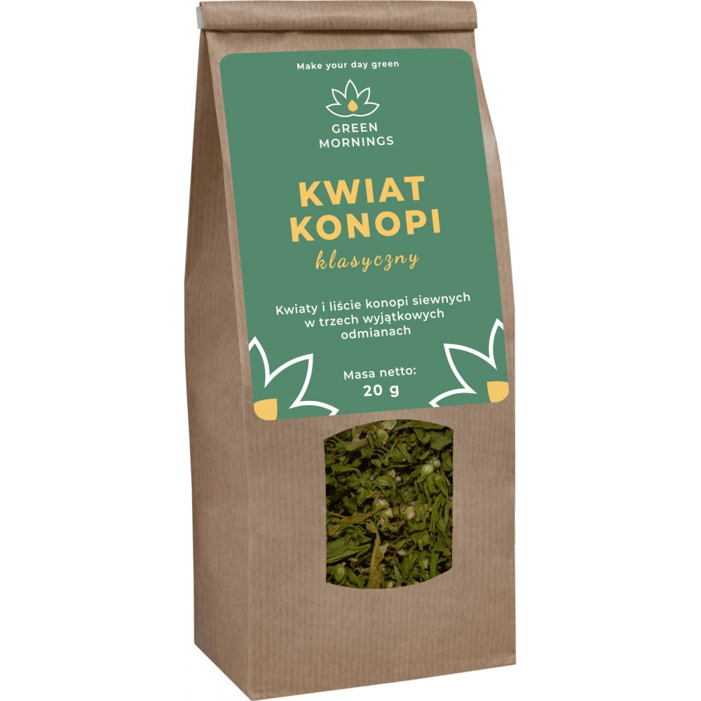 Green Mornings Herbata konopna KWIAT KONOPI klasyczny (20 g)