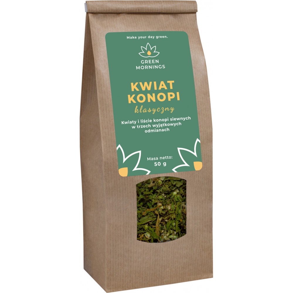 Green Mornings Herbata konopna KWIAT KONOPI klasyczny (50 g)